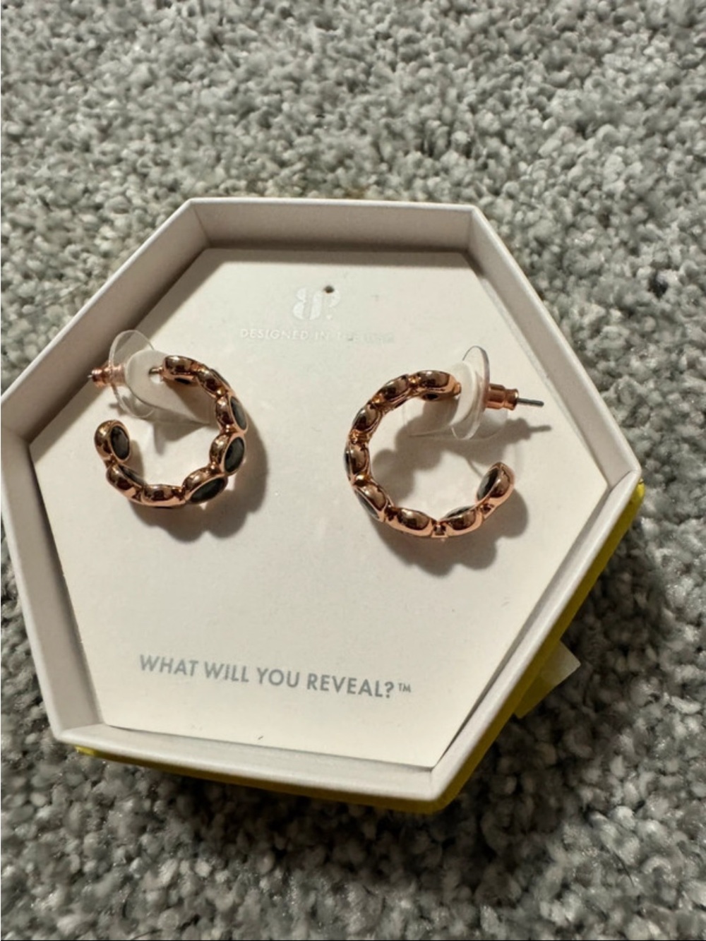 Textured Rose Gold Chain-Link Hoop Earrings for Women